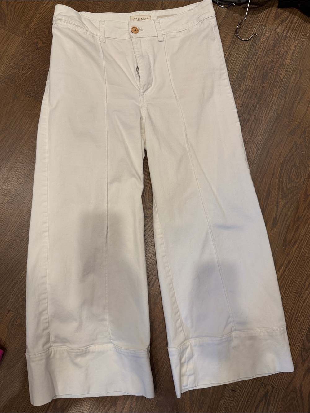 Anthropologie White Wide-Leg Cropped Jeans